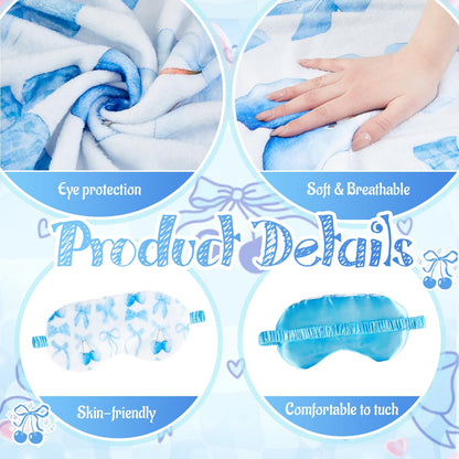 Kids Sleepover Blanket & Eye Mask Party Set