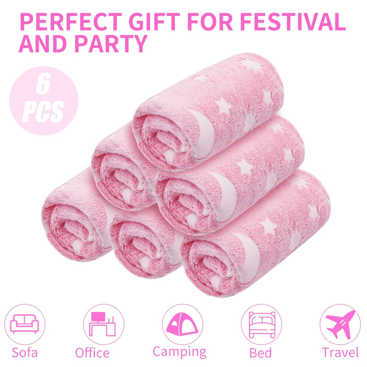 Glow-in-the-Dark Kids Flannel Sleepover Blanket Set