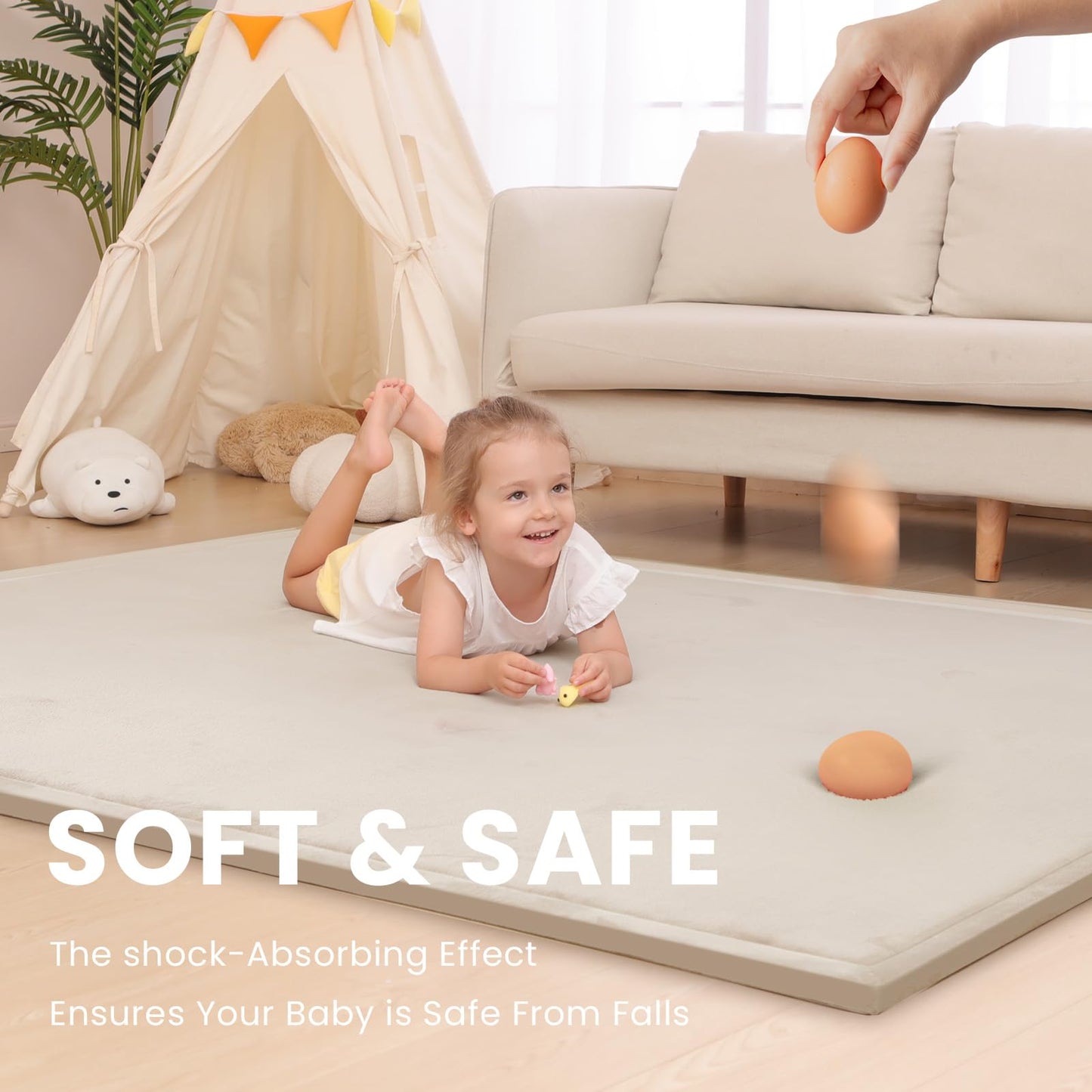 Extra Thick Memory Foam Baby Play Mat for Floor