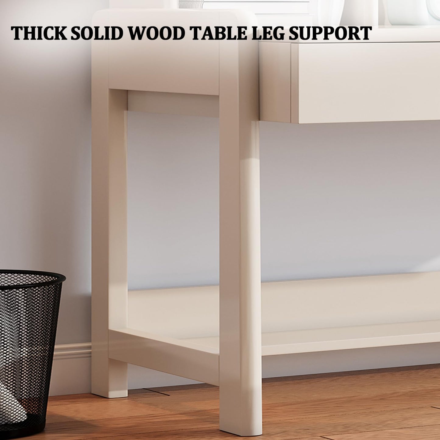 Solid Wood Kids Study Desk with Hutch & Drawer