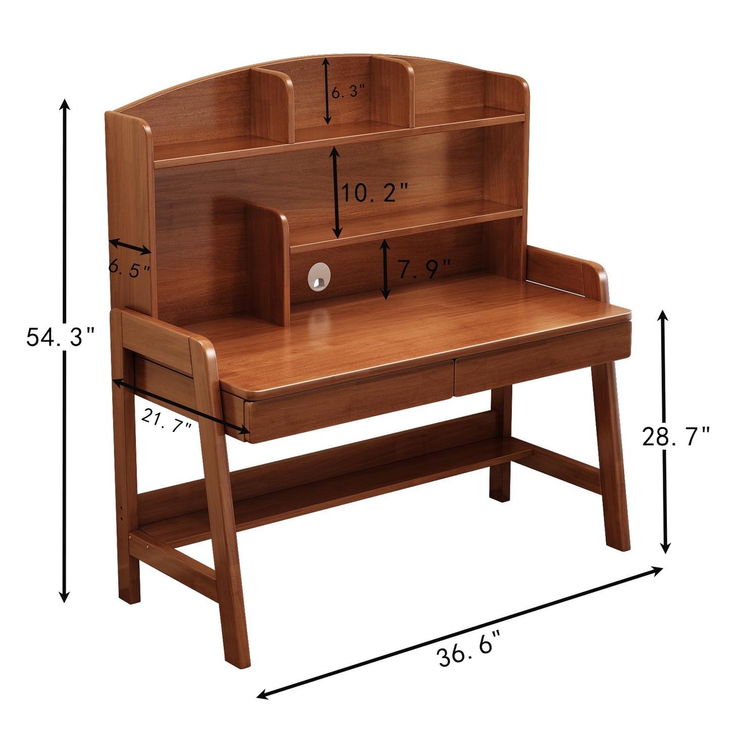 Kids Study Desk with Bookshelf and Drawers