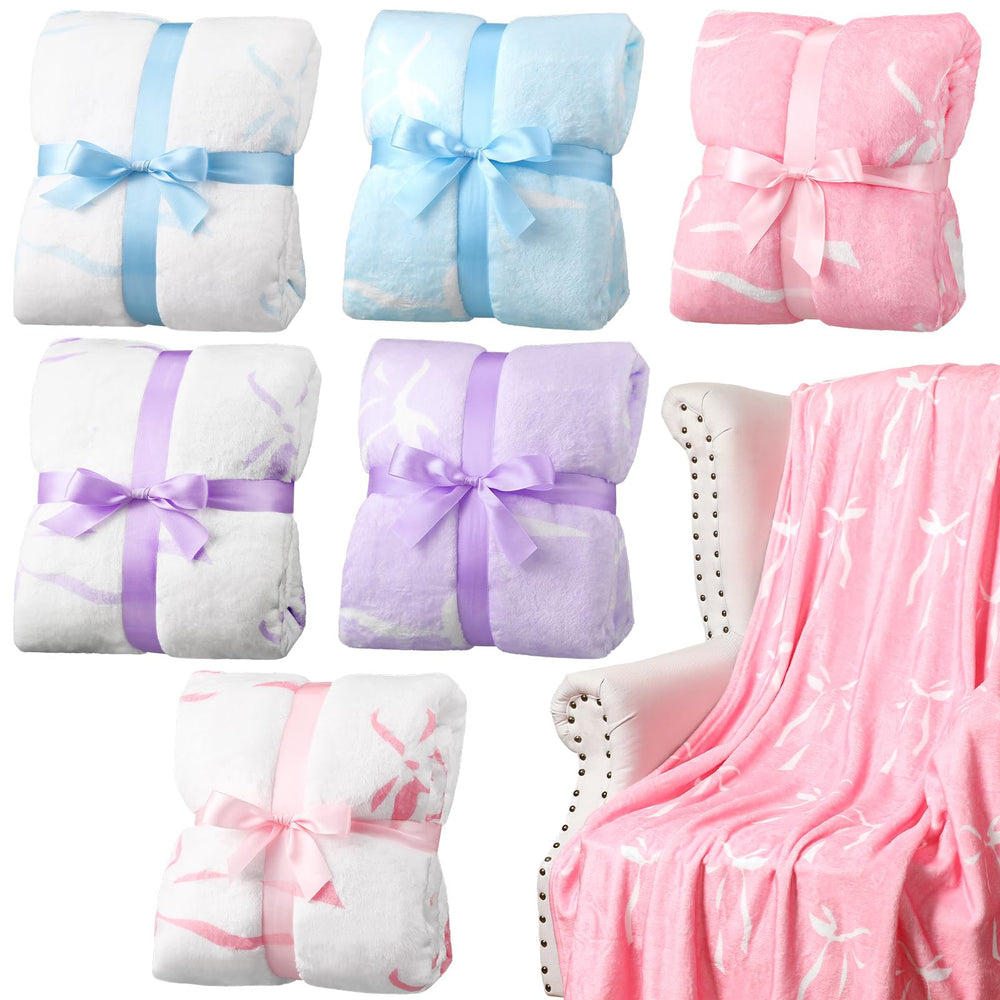 Pink Flannel Throw Blanket Set for Sleepovers