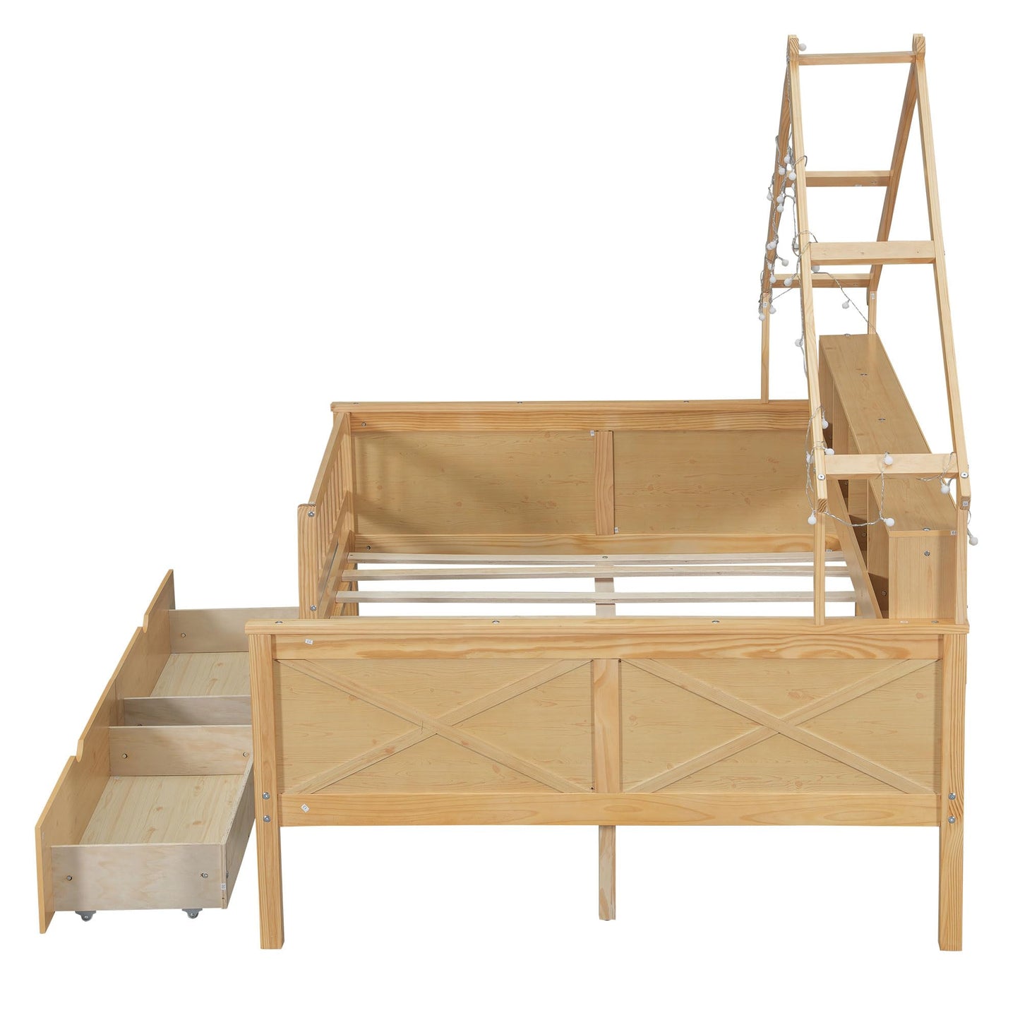 Boucle Upholstered Platform Bed with Headboard