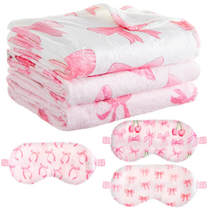Kids Sleepover Blanket & Eye Mask Party Set