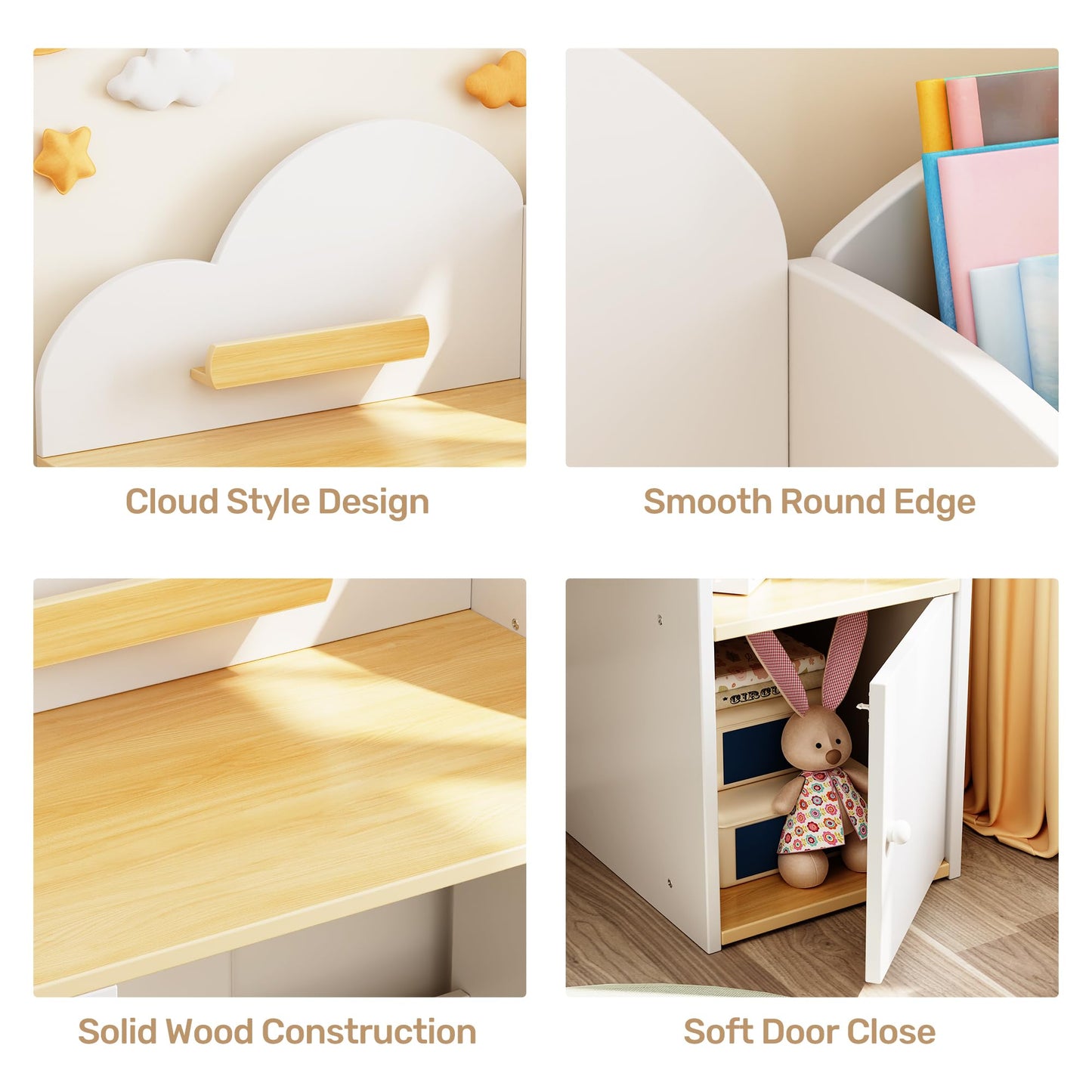 Kids Writing Desk with Storage Shelf