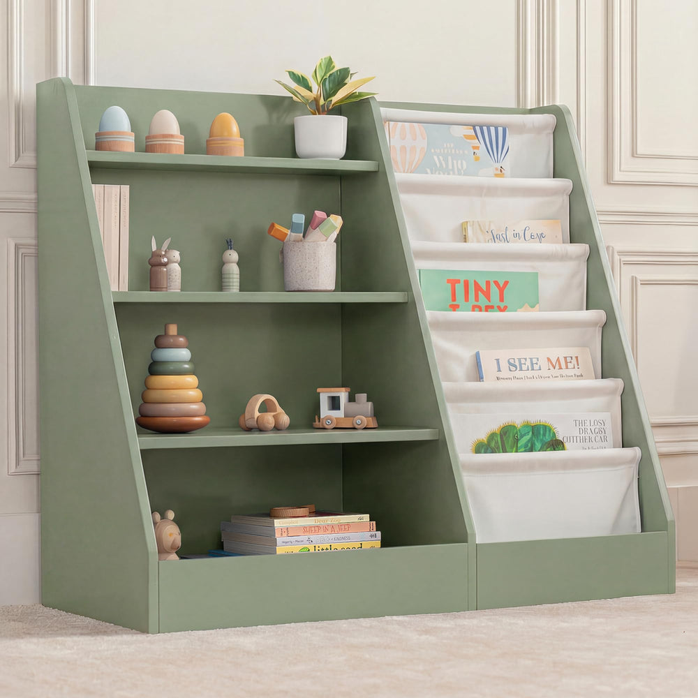 Montessori Kids Bookshelf with Easy-Access Storage