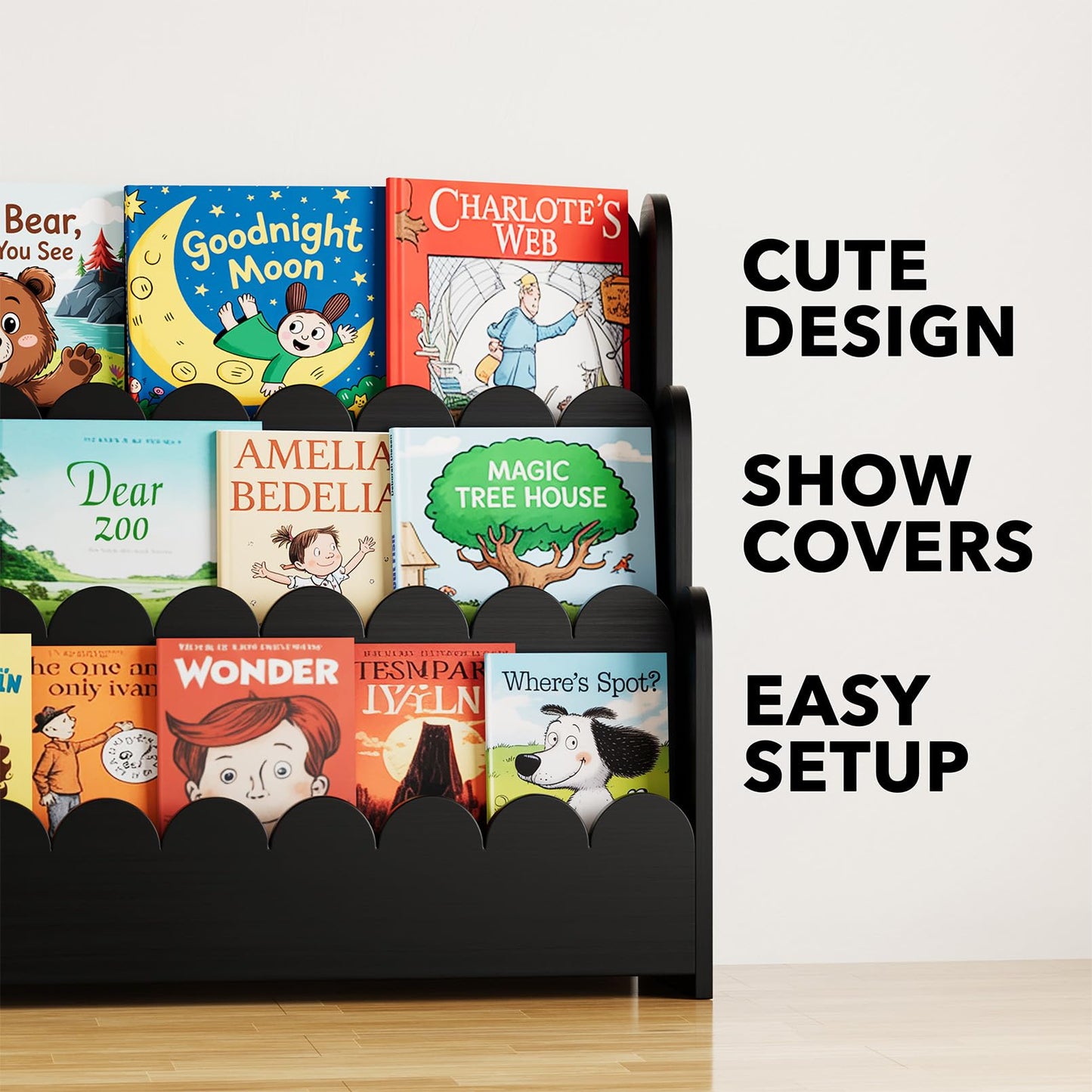 3-Tier Montessori Kids Bookshelf Organizer