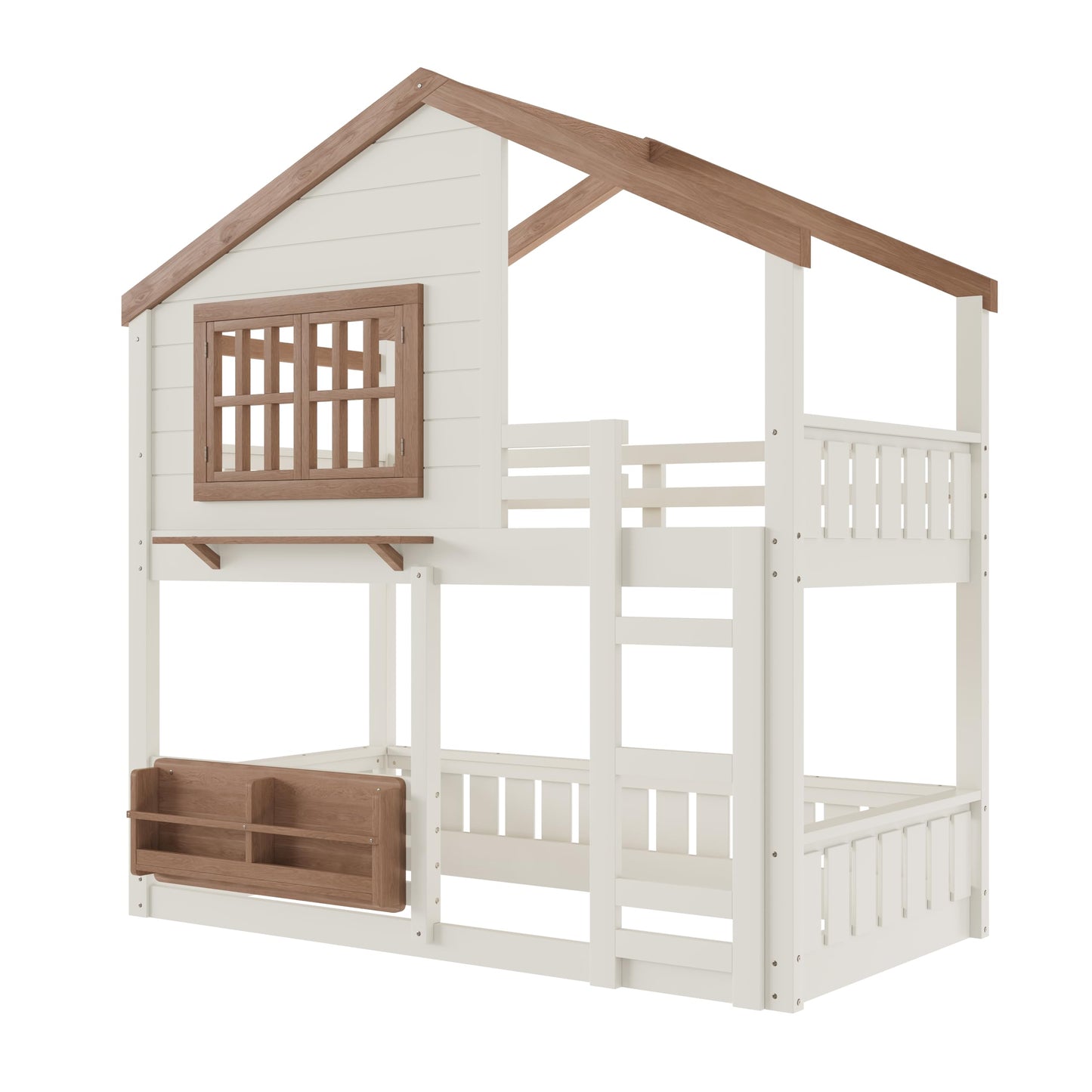 Twin House Bunk Bed with Storage Box