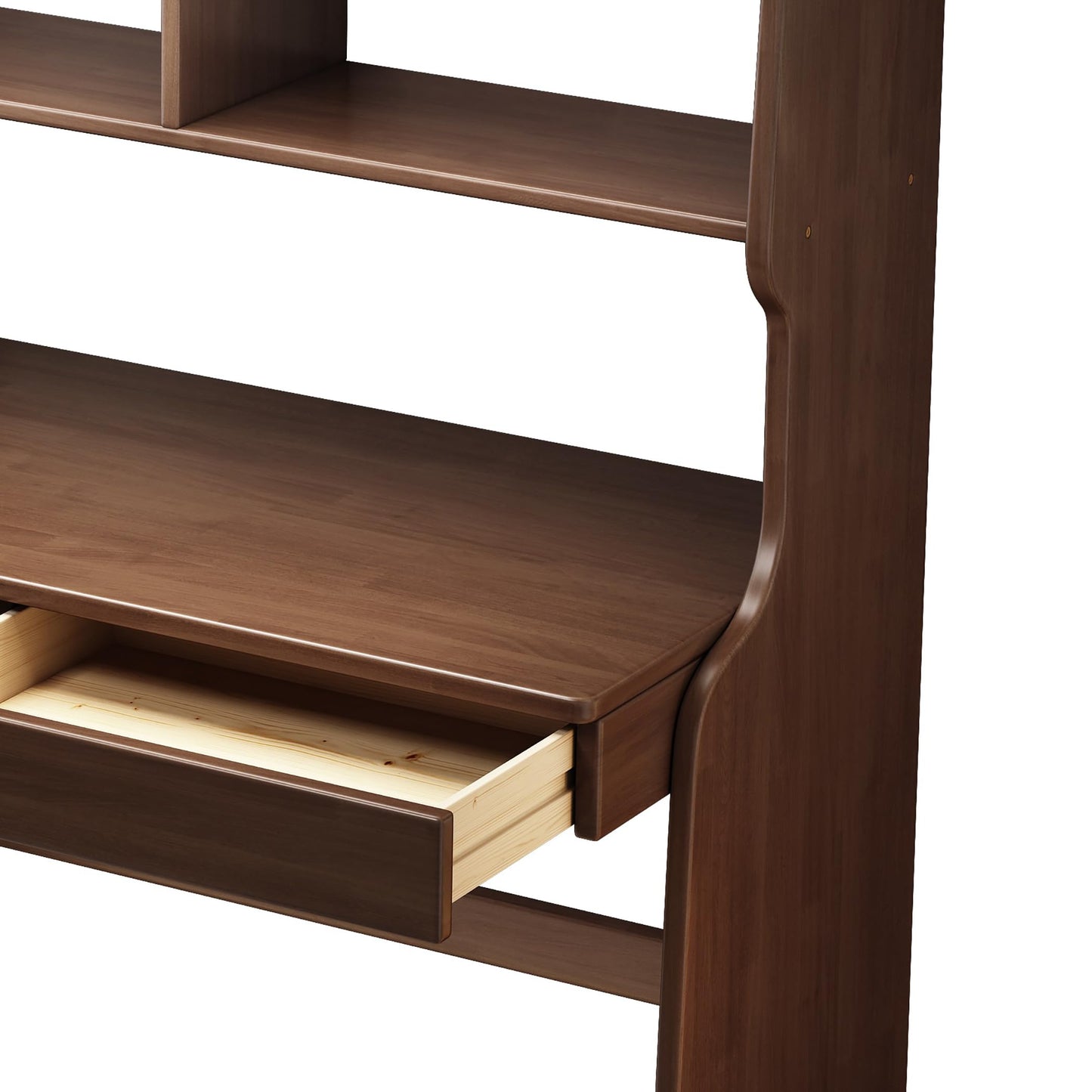 Kids Study Desk with Drawers and Bookshelf