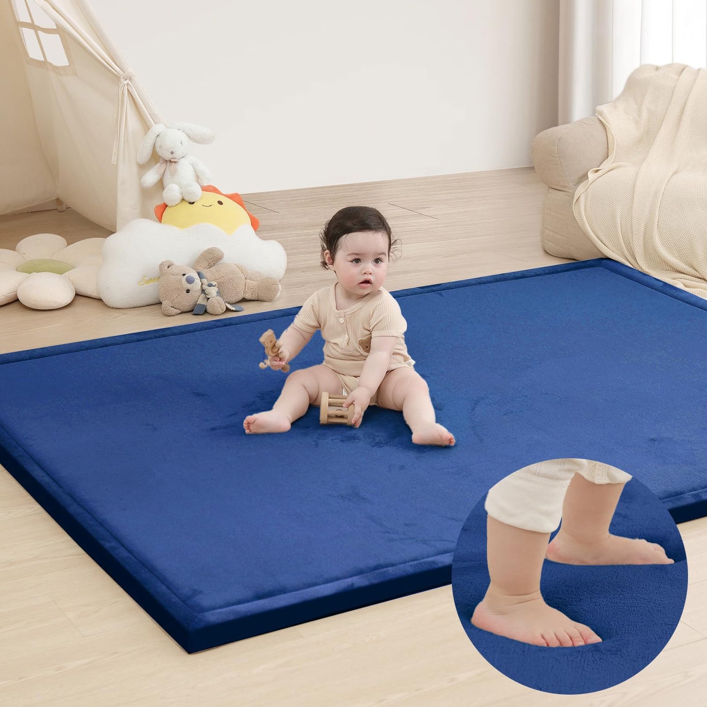 Extra Thick Memory Foam Baby Play Mat for Floor