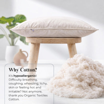 Organic Cotton Bed Pillow with Certified Cover