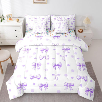 Pink Bow Bedding Set for Girls and Kids