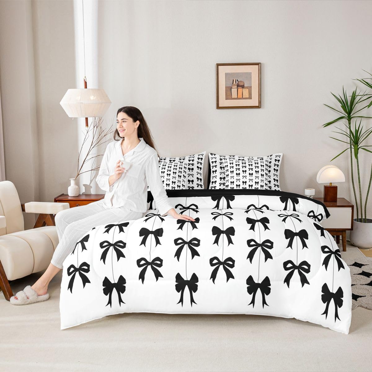 Pink Bow Bedding Set for Girls and Kids