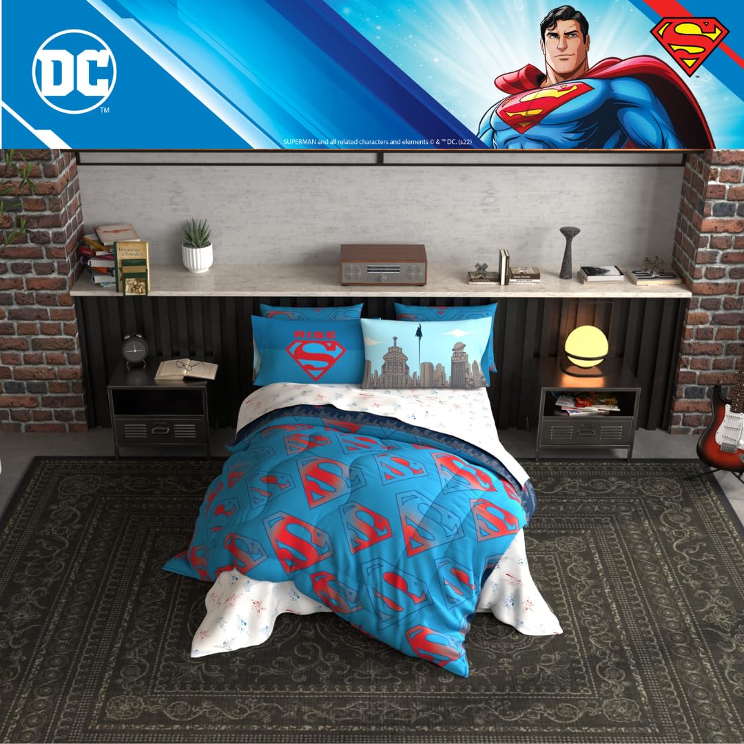 Superhero Reversible Comforter & Sheet Set for Kids