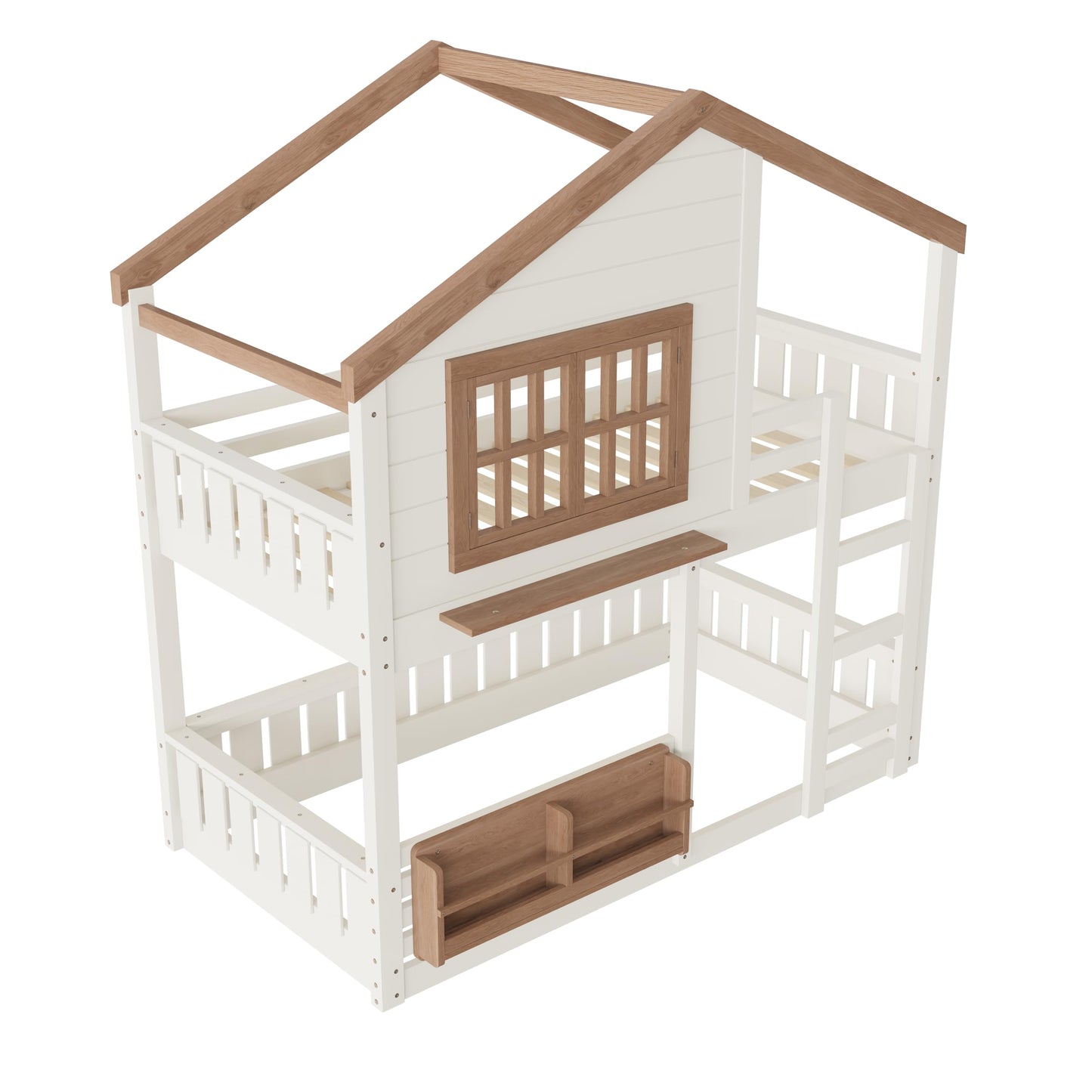Twin House Bunk Bed with Storage Box