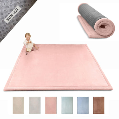Coral Velvet Baby Play Mat for Safe Crawling and Play