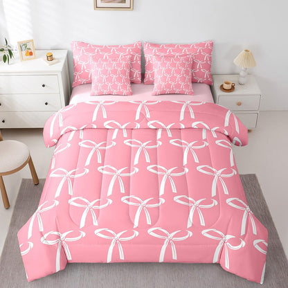 Pink Bow Bedding Set for Girls and Kids