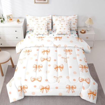 Pink Bow Bedding Set for Girls and Kids