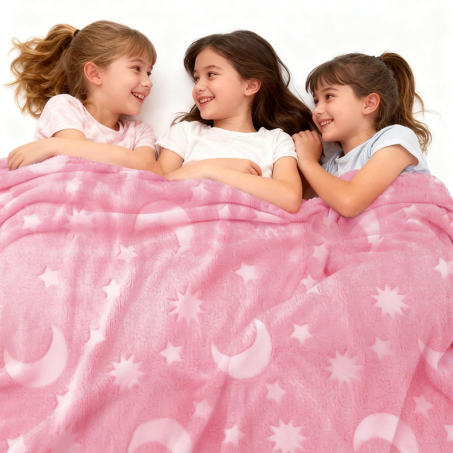 Glow-in-the-Dark Kids Flannel Sleepover Blanket Set