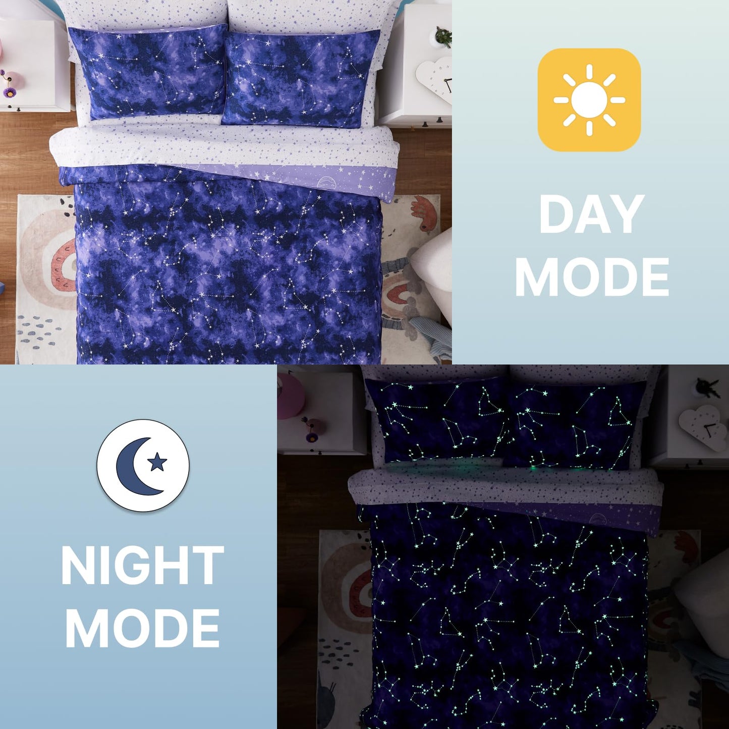 Glow-in-the-Dark Comforter Bedding Set