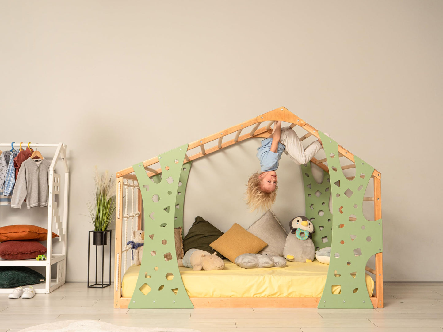 Montessori Floor Bed Frame with Safety Rails