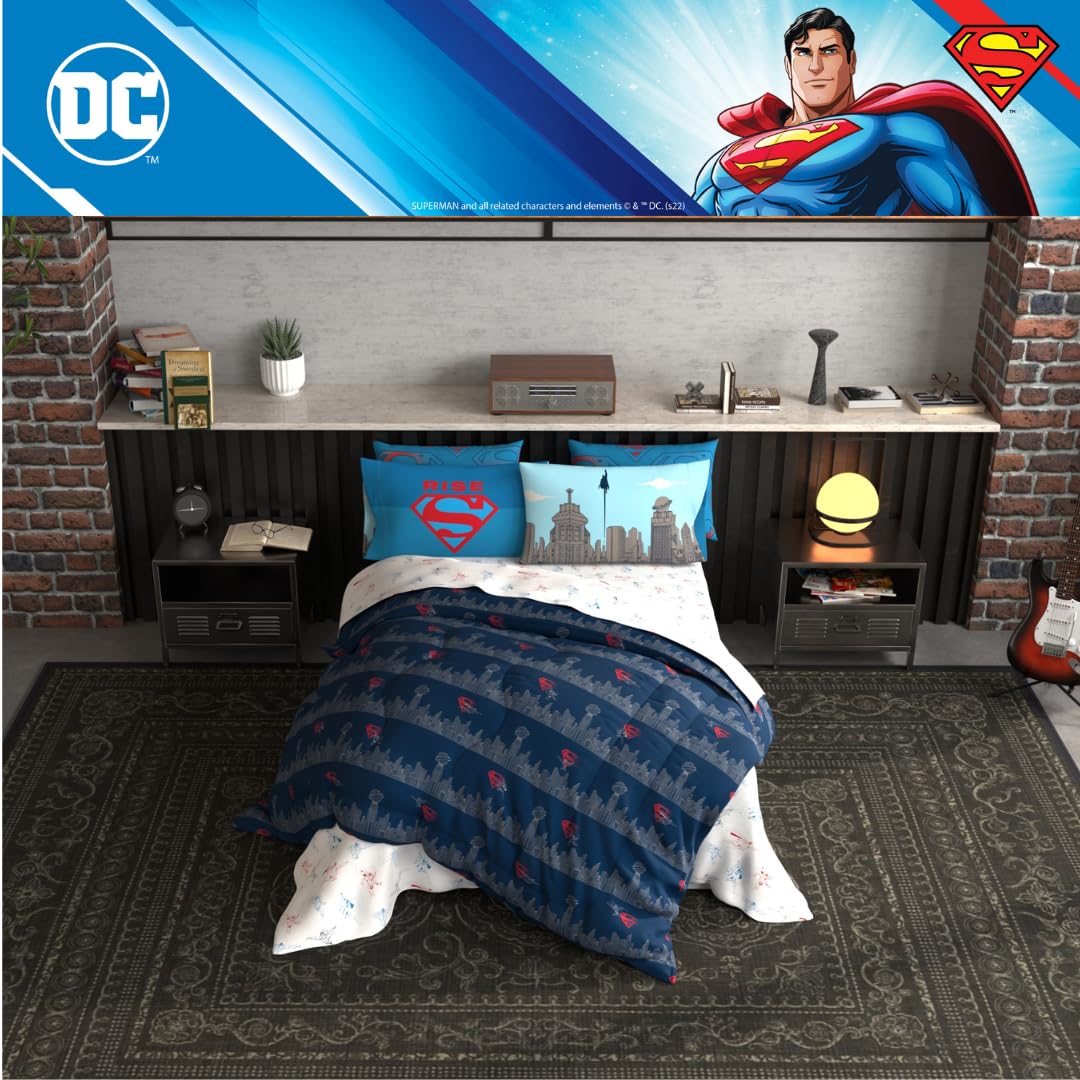 Superhero Reversible Comforter & Sheet Set for Kids
