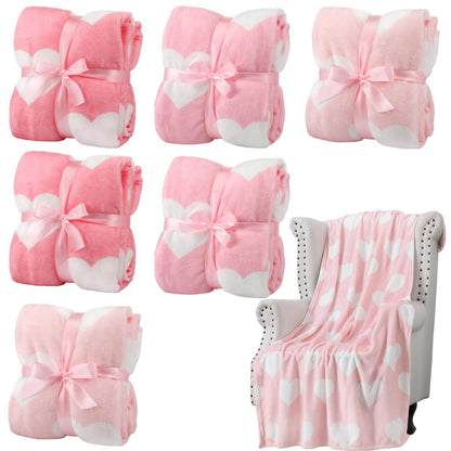 Pink Flannel Throw Blanket Set for Sleepovers