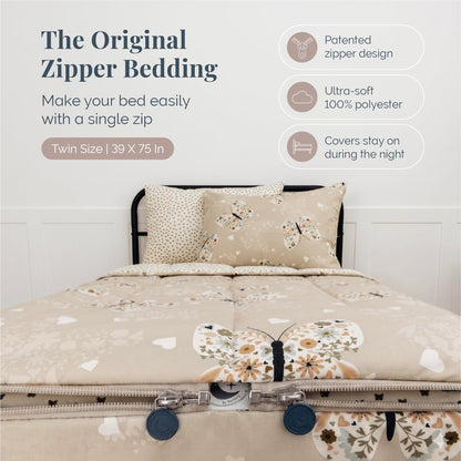 Kids Zipper Bedding Set with Comforter & Pillowcase