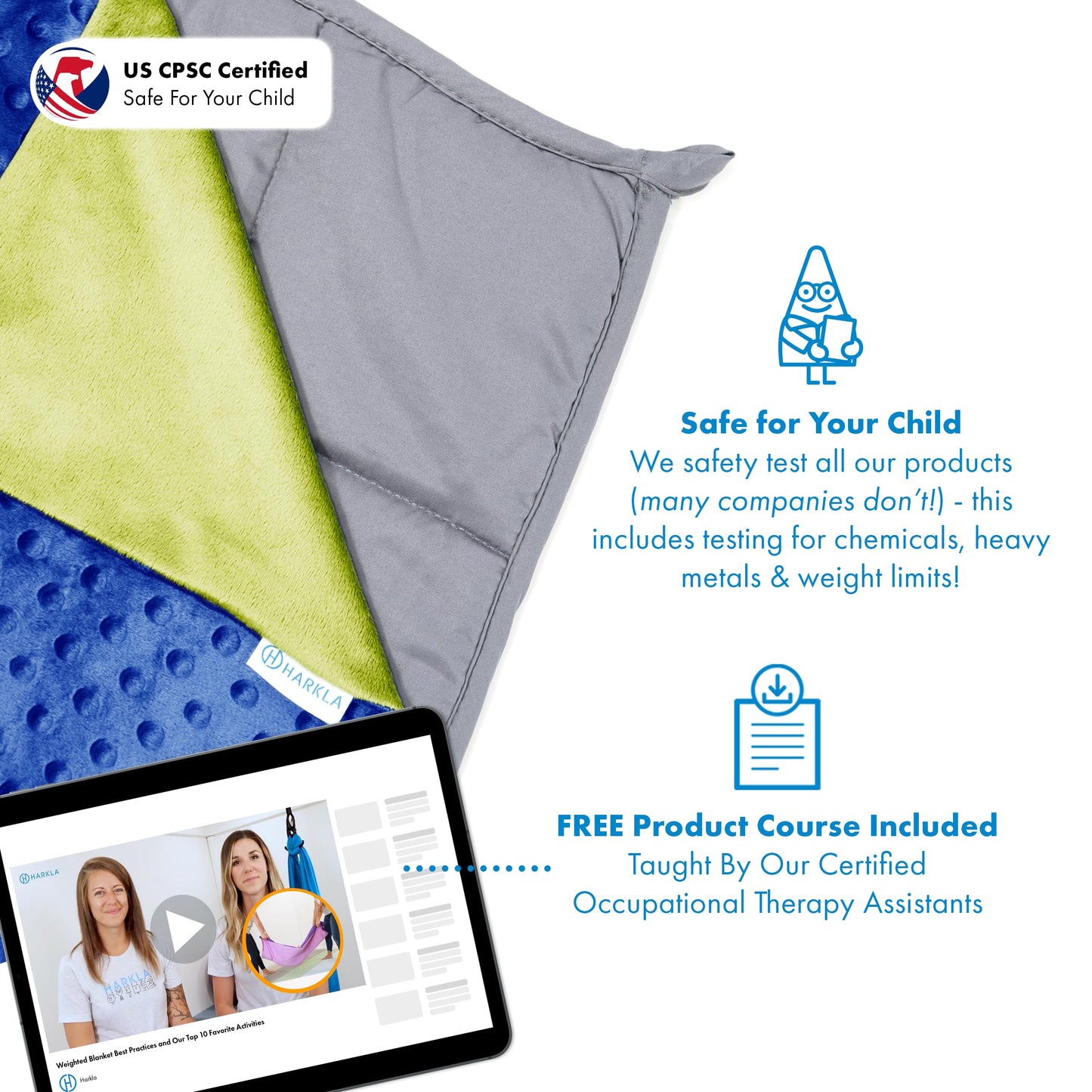 Kids Cooling Weighted Blanket with Minky Cover