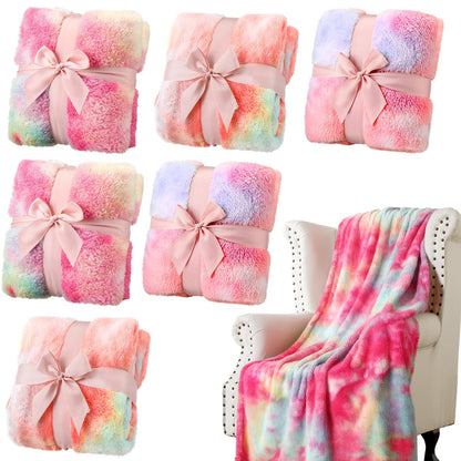 Pink Flannel Throw Blanket Set for Sleepovers