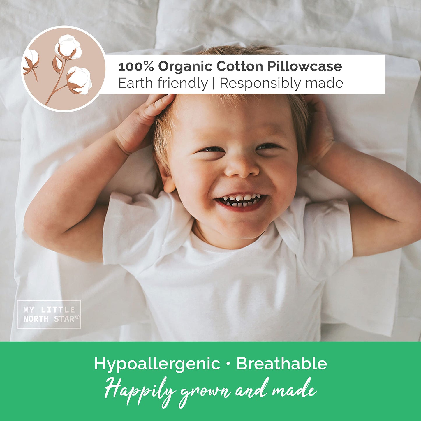 Toddler Pillow with Soft Washable Pillowcase