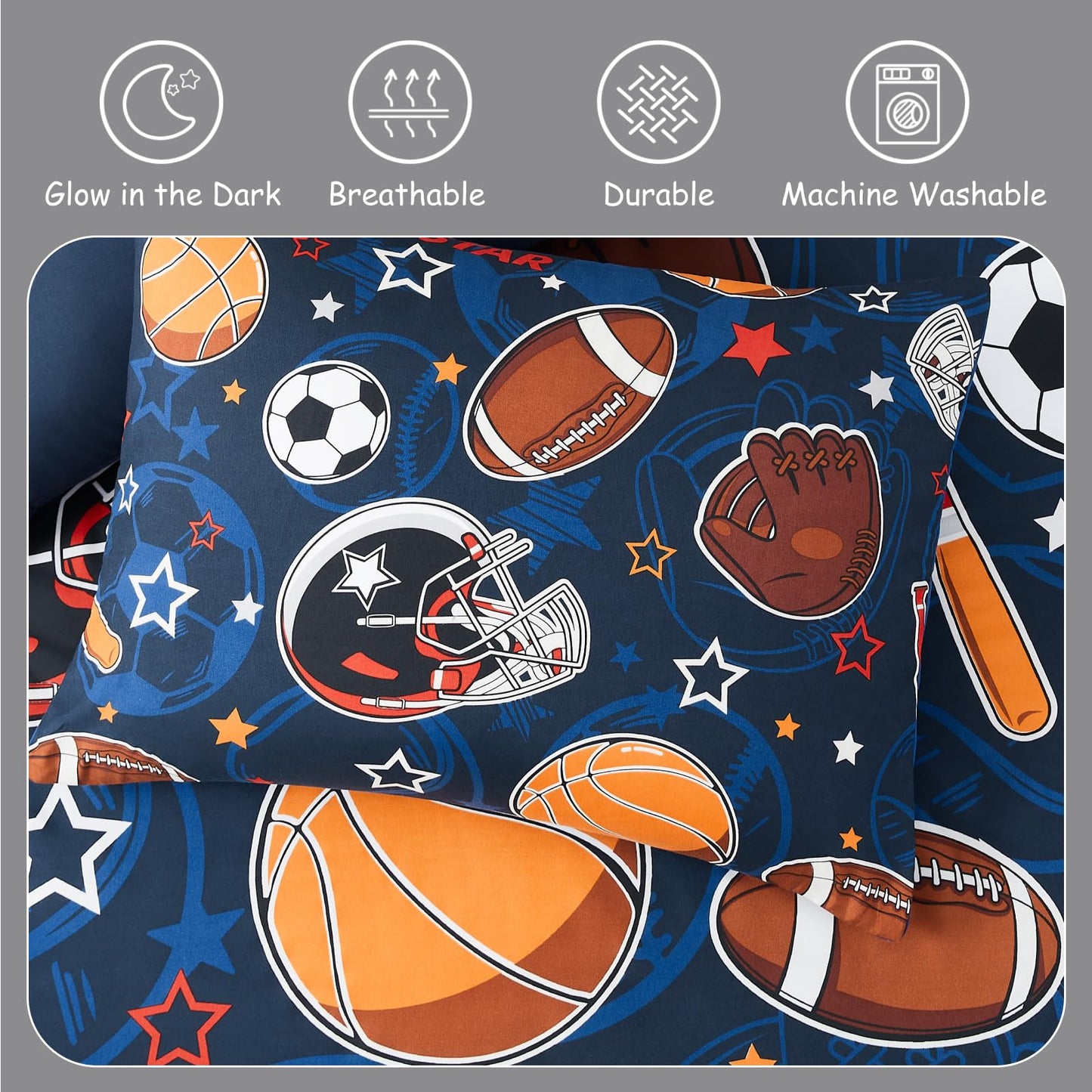 Glow-in-the-Dark Space Comforter Bedding Set