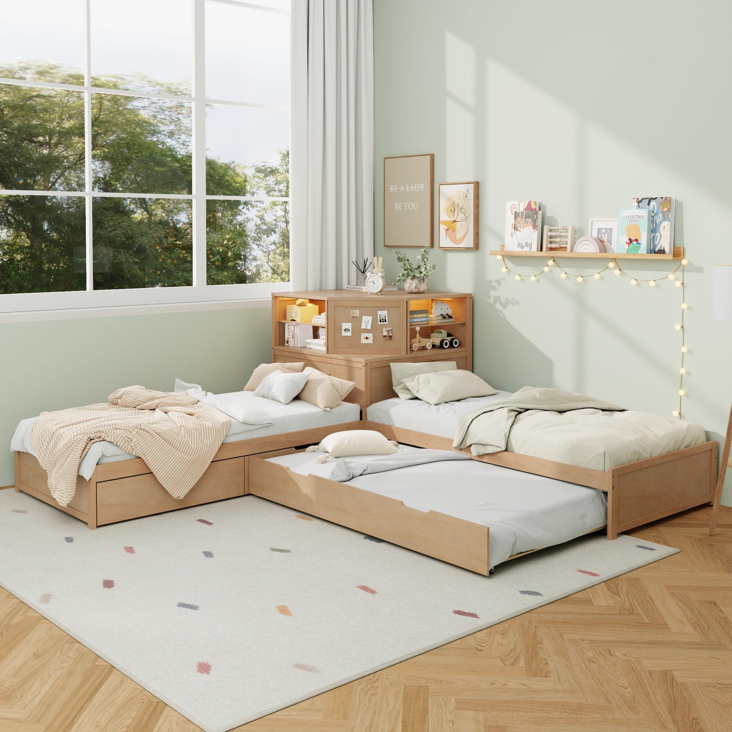 Platform Bed with Hydraulic Storage and USB Ports