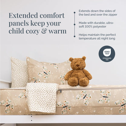 Kids Zipper Bedding Set with Comforter & Pillowcase