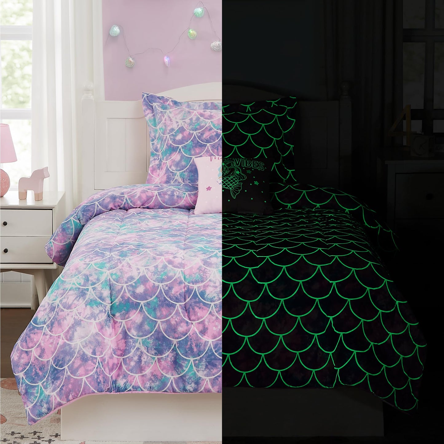 Glow-in-the-Dark Space Comforter Bedding Set