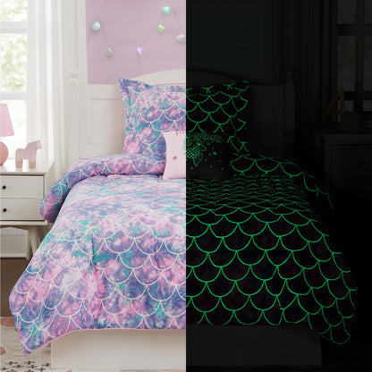 Glow-in-the-Dark Space Comforter Bedding Set