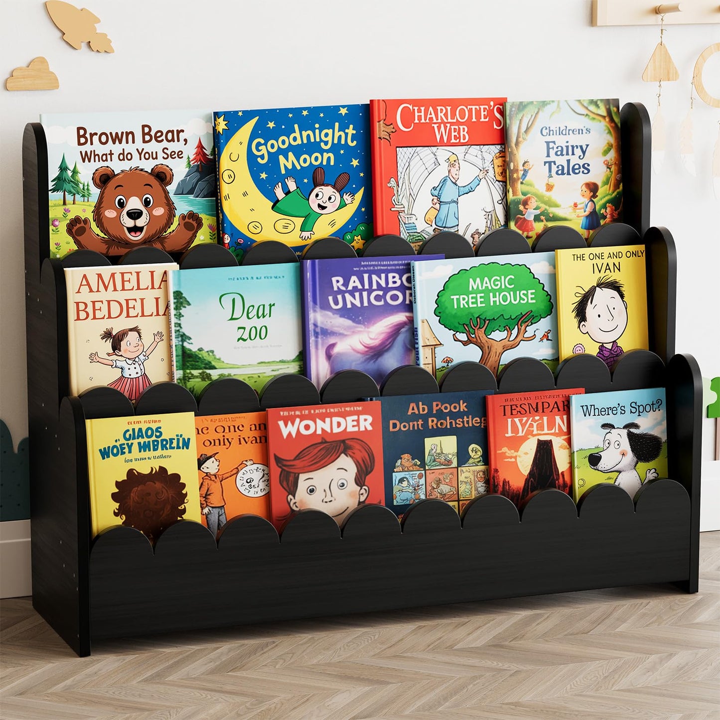3-Tier Montessori Kids Bookshelf Organizer
