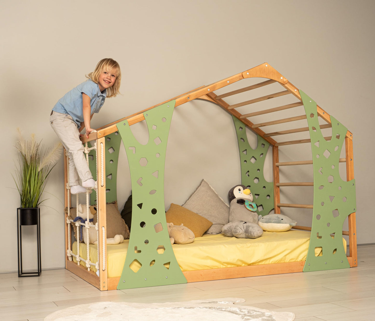 Montessori Floor Bed Frame with Safety Rails