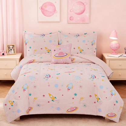 Glow-in-the-Dark Space Comforter Bedding Set