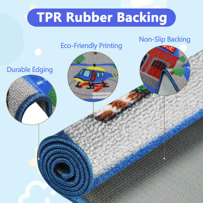 Educational Traffic Road Play Rug for Kids Room