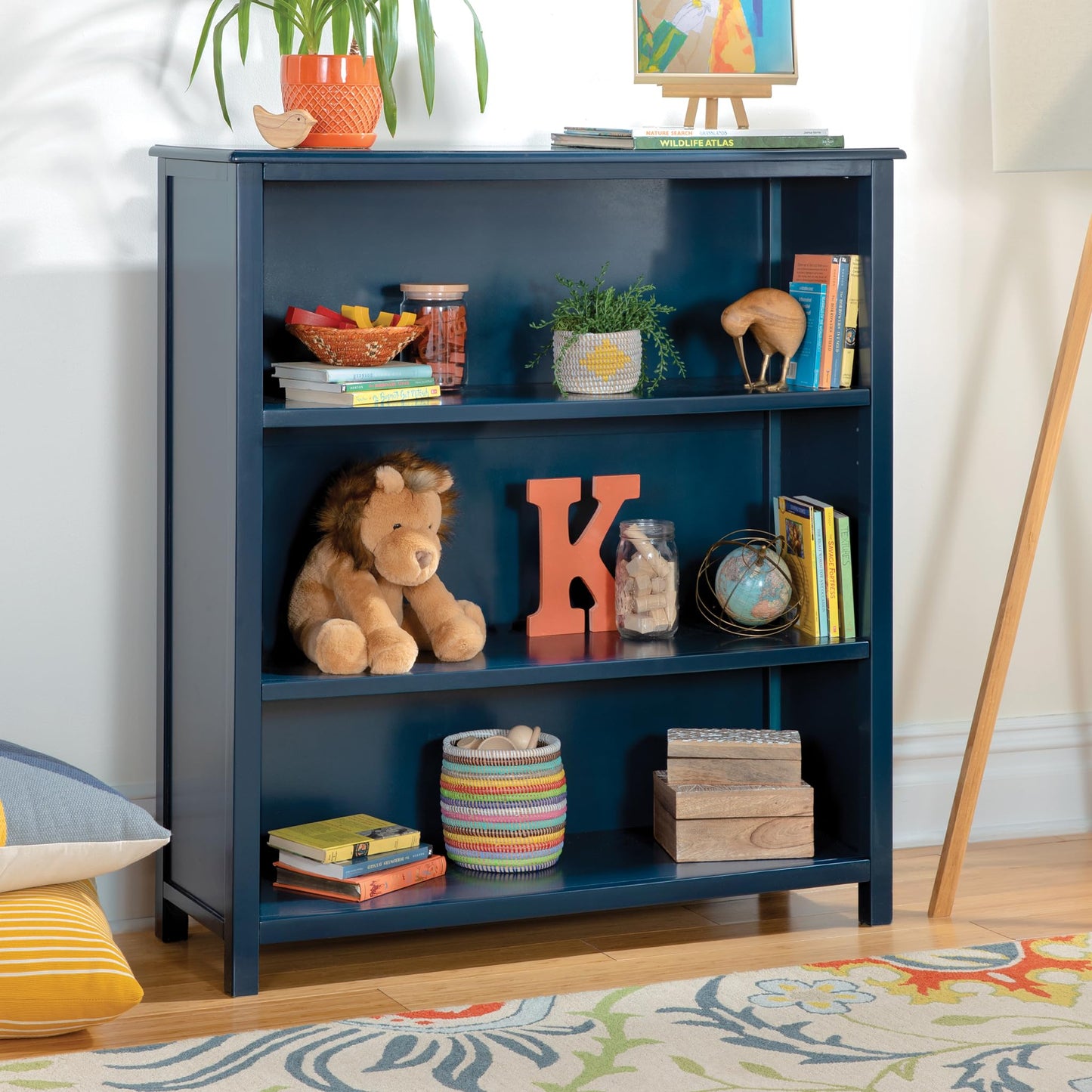 Wooden Kids Bookcase with Toy Storage Shelves