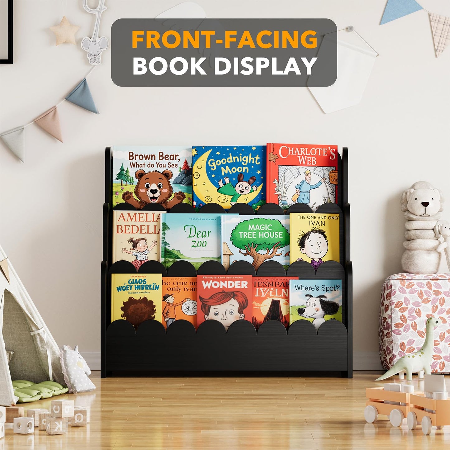 3-Tier Montessori Kids Bookshelf Organizer