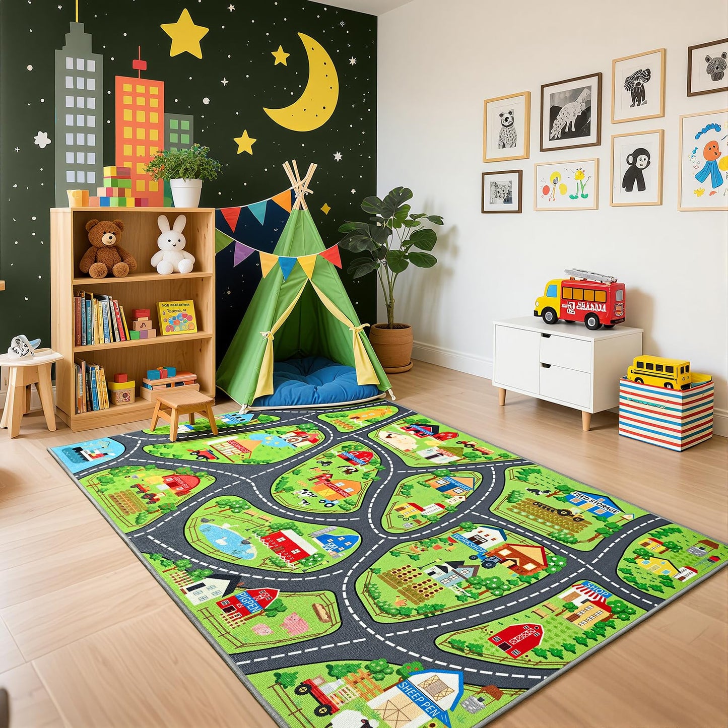 Kids Playroom Area Rug for Bedroom & Nursery