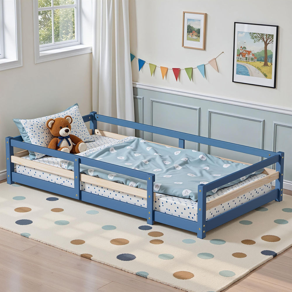 Montessori Floor Bed with Safety Rails