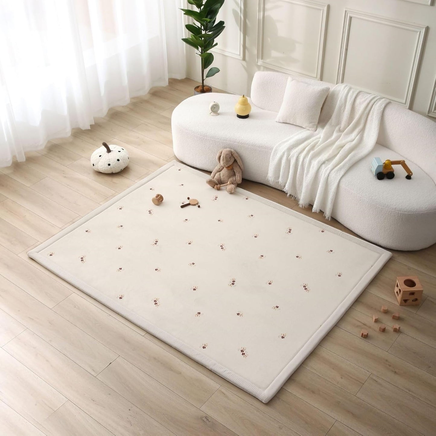 Coral Velvet Baby Play Mat for Safe Crawling and Play