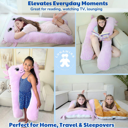 LUNAMIRA Kids Body Pillow for Children