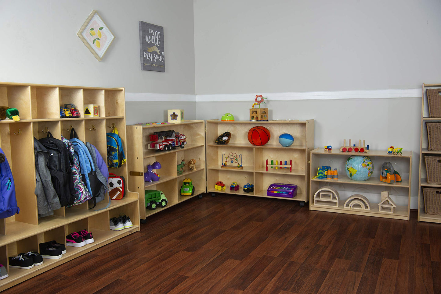 Mobile Folding Toy Organizer with Storage Shelves