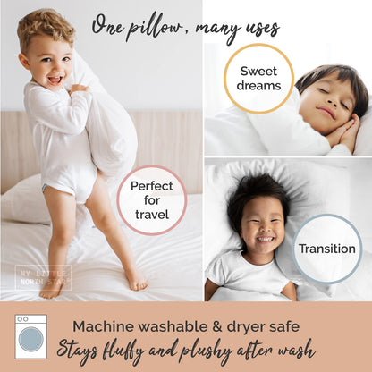 Toddler Pillow with Soft Washable Pillowcase