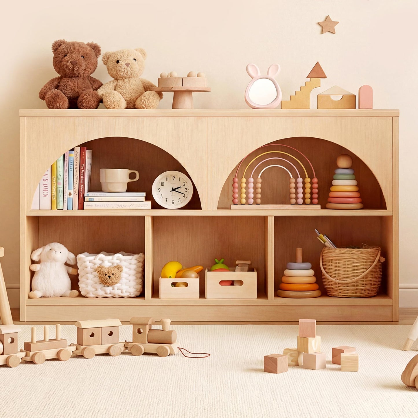 Kids Toy Storage Organizer with Bookshelf & Drawers