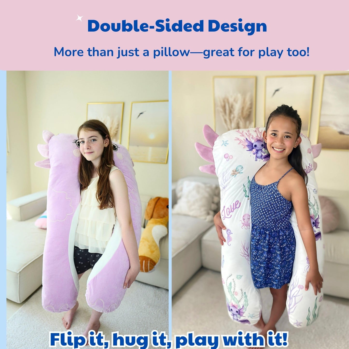 LUNAMIRA Kids Body Pillow for Children